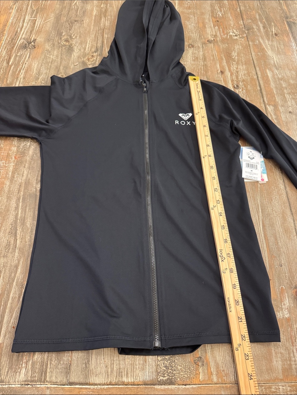 Roxy Black Hooded Full-Zip Swim Jacket - Picture 5 of 6